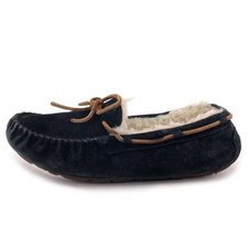 UGG Dakota Winter Moccasin Slippers Womens Size 8 EUR 39 Black Suede Leather