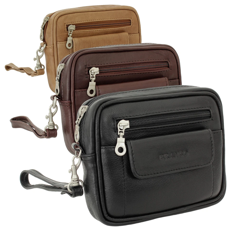 Branco Leder Herren Handgelenktasche Gürteltasche schwarz | braun | beige natur