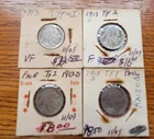 Lot of 4 Buffalo Nickel 5c 1913PD&S  1913 Ty2    230812