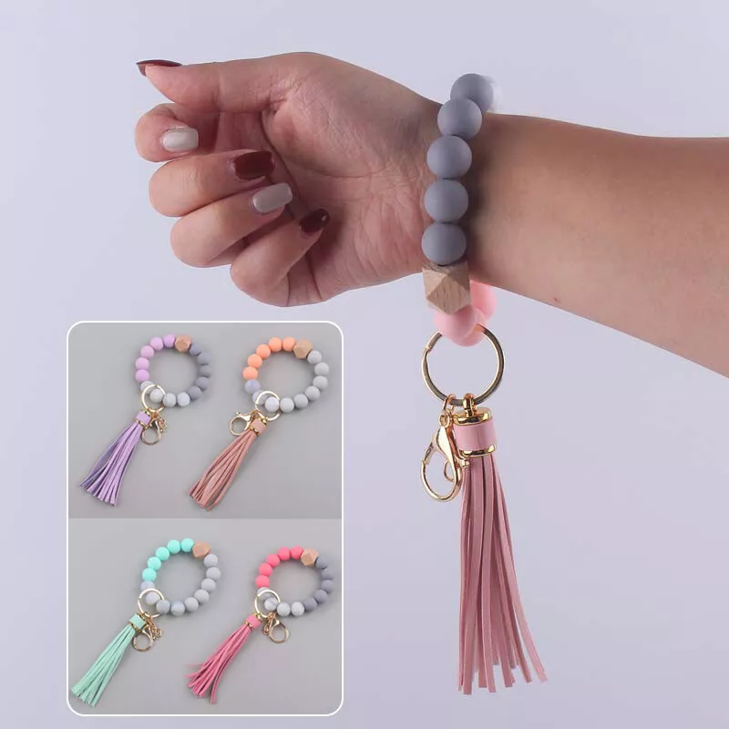 Tassels Wristlet Keychain Bracelet Bangle Keyring Key Chain Holder Big Key  Ring Bracelet O Ring Key Chain