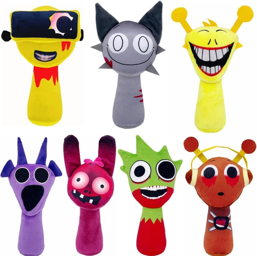 7PCS Sprunki Game Plush, Sprunki Toys Plush,Soft Stuffed Animal Pillow Doll Chri
