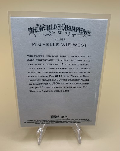 2022 Topps Allen & Ginter - #231 Michelle Wie / Pro Golfer - Picture 2 of 2