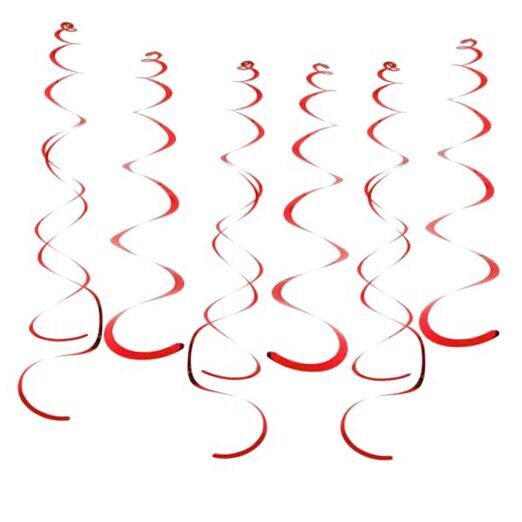 Fumwase Party Swirl Decorations Shinny Foil Hanging Swirl Decorations Red
