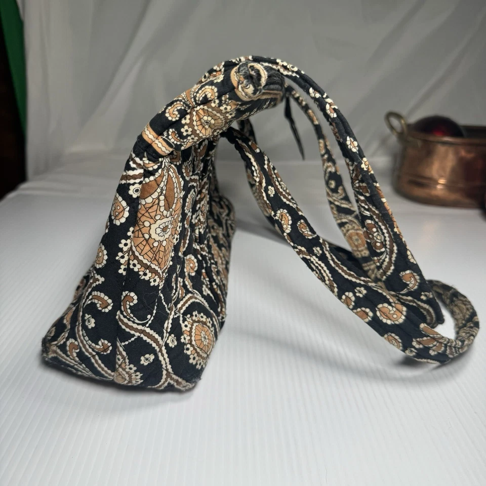 Bolso de Hombro Vera Bradley Café Latte Negro y Tostado Multi Compartimento Mediano Foto 4 de 4