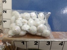 ACRYLIC BEADS 30 white oval iridescent  7A