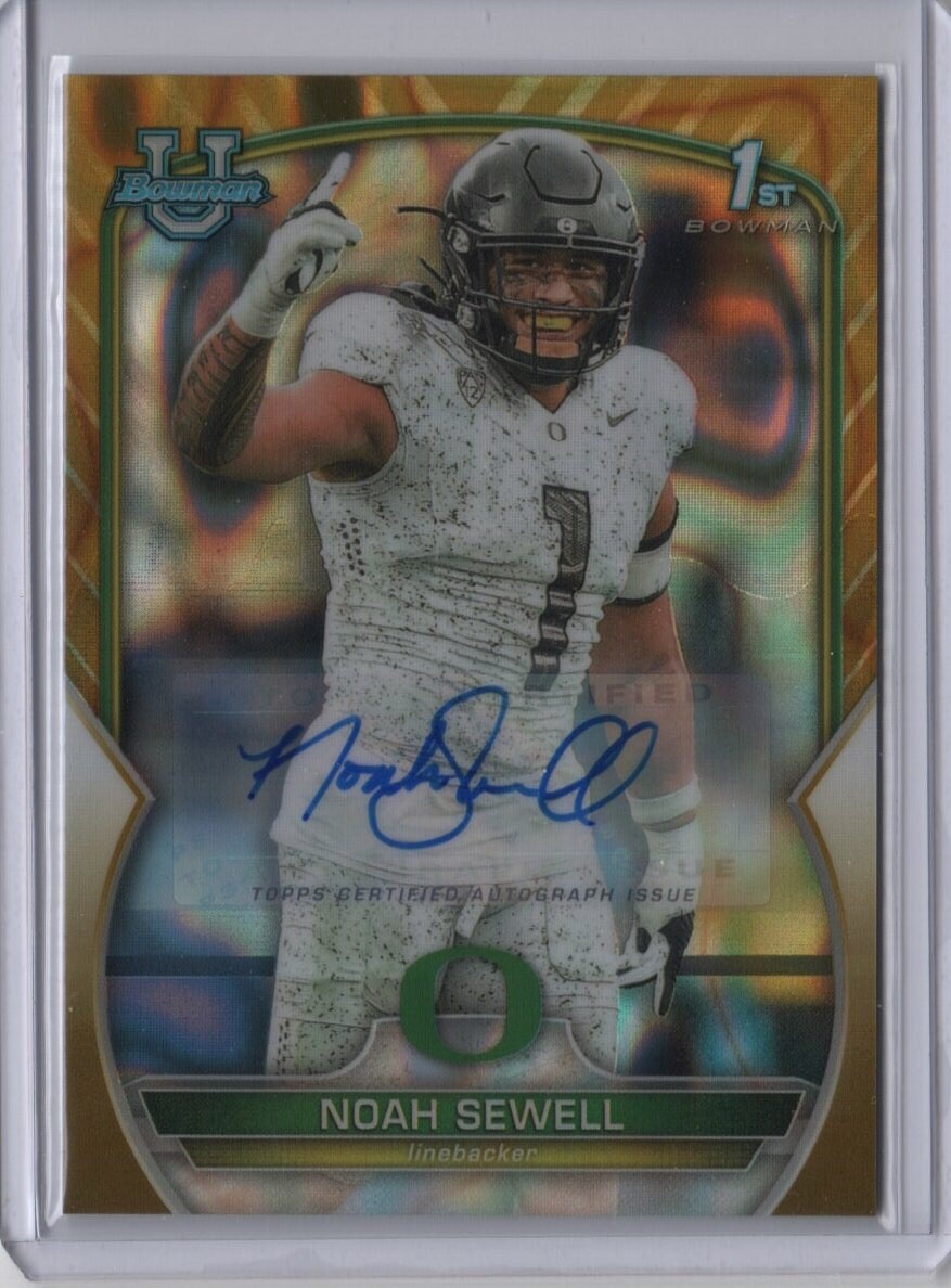 2022 Bowman University Chrome Noah Sewell GOLD LAVA REFRACTOR AUTO 30/50
