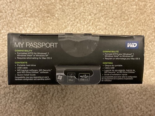 NOS WD My Passport 1.5 TB Portable HD Drive Hard Drive Western Digital Black - Picture 3 of 4