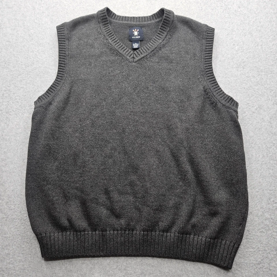 Chaleco tejido gris XL de Ivy Crew para hombre Foto 4 de 4