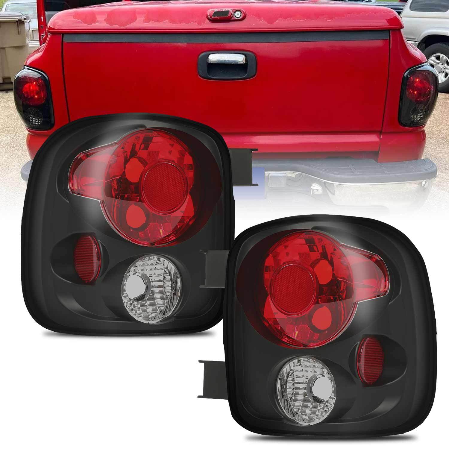 1999-2004 Chevy Silverado Sierra Stepside Smoked Black Tail Light Set