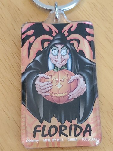 Disney Villians Wicked Witch 4"×1.25" Lucite 2-Sided Keychain NWT - Picture 9 of 12