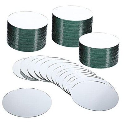  60 Pieces Round Glass Mirror Tiles Round Craft Mirrors Circle DIY 4 x 4 Inch