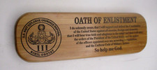 RARE US Navy EOD Mobile Unit Three Oath of Enlistment Wooden Pen and Case