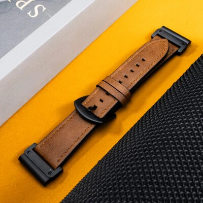 Quick Fit 26/22mm Lederarmband für Garmin Epix Pro 51mm 47mm Band Fenix 8 7 7X - Bild 1 von 4
