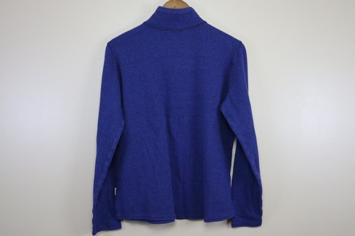 Woolrich Womens Large 1/4 Zip Pullover Sweatshirt Blue Long Sleeve Casual Warm - Bild 6 von 9