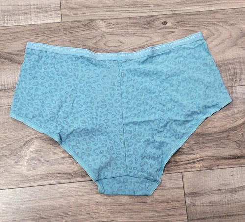 NWT- Victorias Secret Blue Leopard BRIEF Cotton Panties Sz Large - Picture 2 of 4