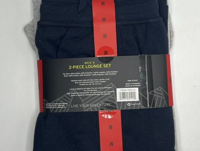 Men's Size Medium Eddie Bauer 2Piece Lounge Set Tee Shirt & Shorts