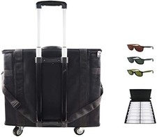 144 Pairs Sunglasses Display Case Portable Eyewear Sample Storage Trolley Case