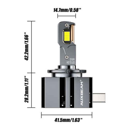 AUXBEAM D1S D1R Faro LED Kit Bombillas Super Brillantes haz ALTO/BAJO 6500K 22000LM - Imagen 9 de 12