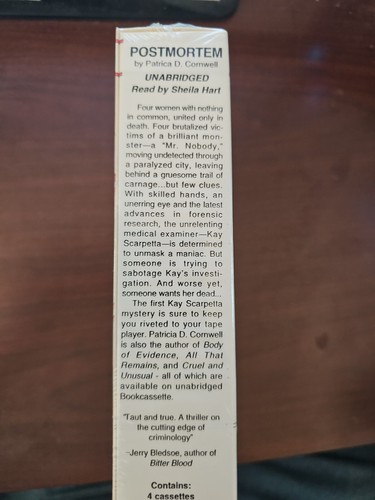 Post Mortem By Patrica Cornwell Cassette Audio Book - Picture 4 of 4