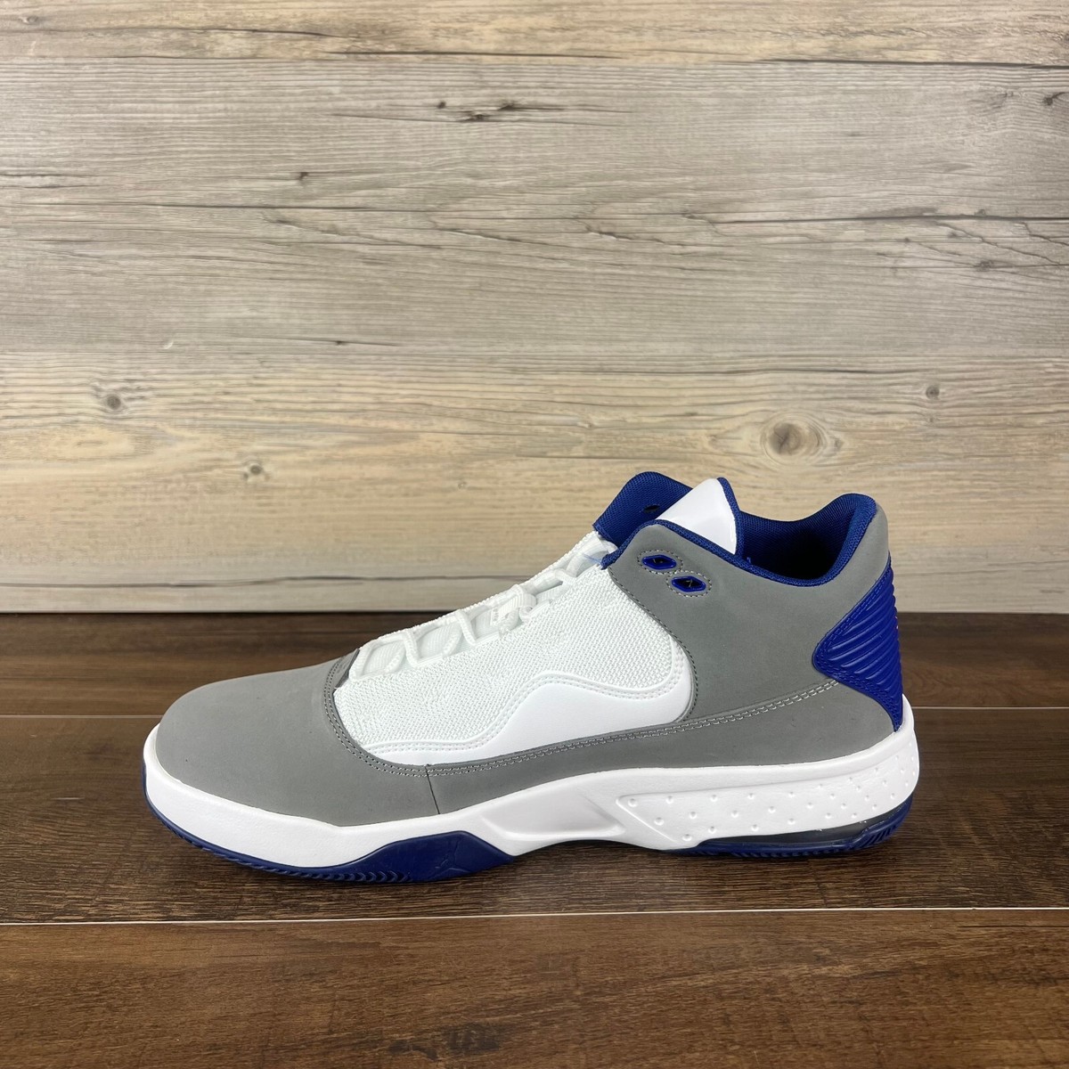 Jordan Max Aura 2 Grey Royal Blue Mens size 11 White Track Jordan Max Aura 2 Grey Royal Blue Mens size 11 White Track