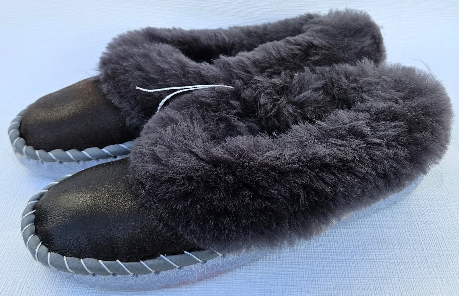 APL LAMMFELL Warme HAUSSCHUHE Gr.42 NEU Schaffell leder Schurwolle Handarbeit 2