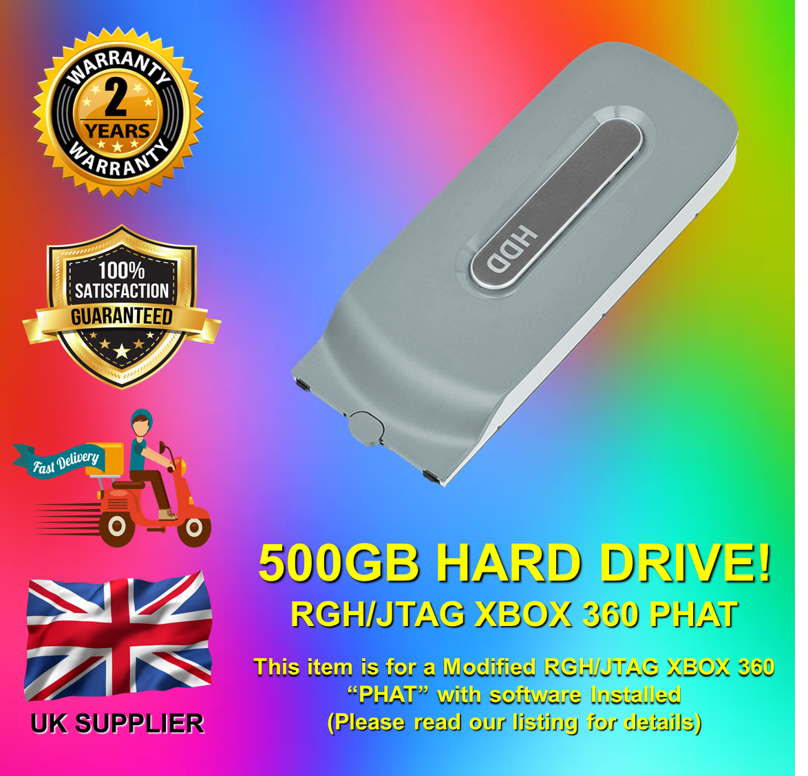 Xbox 360 Phat 500GB Hard Drive *** For RGH/JTAG MODEL ***