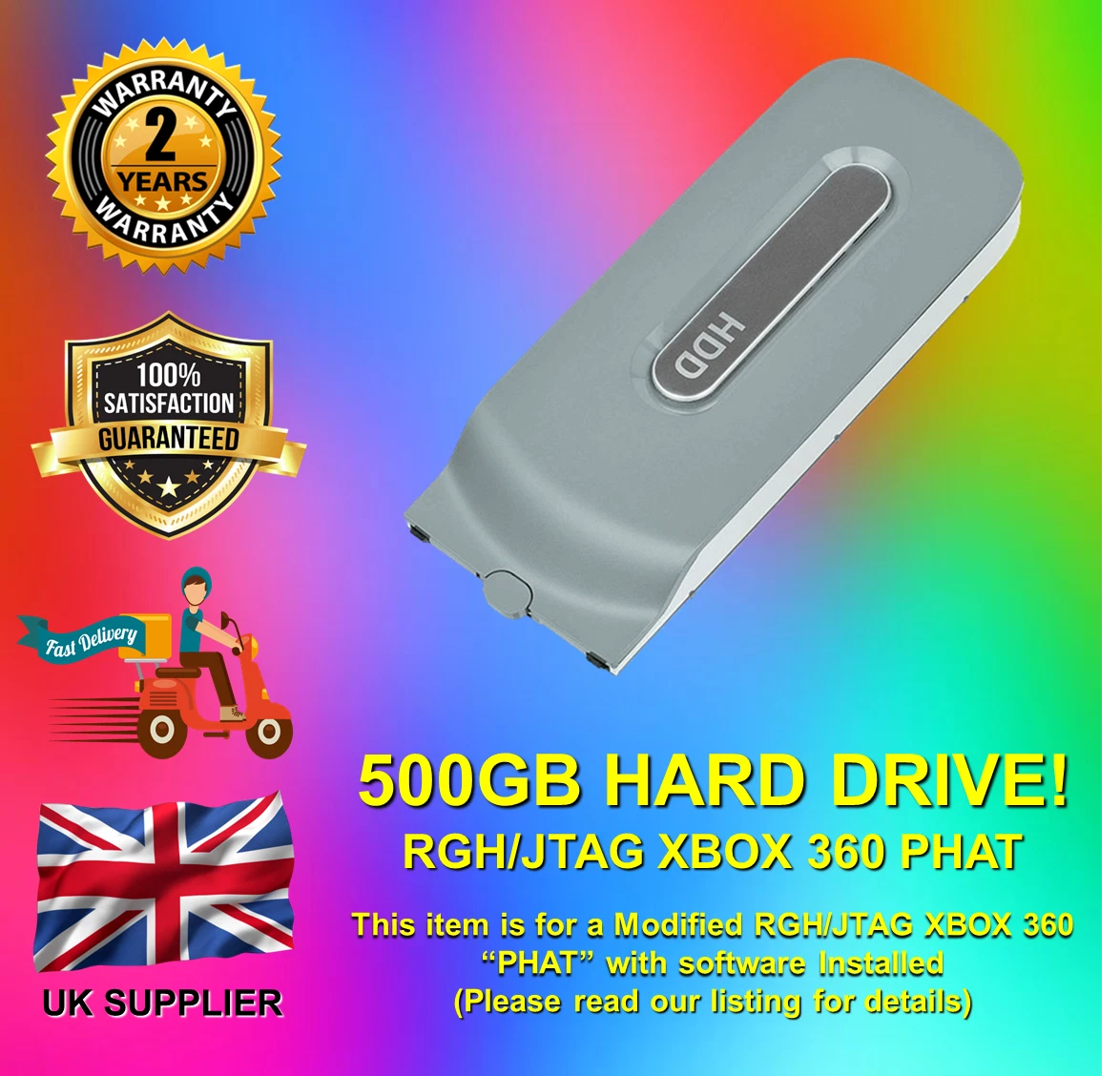 Xbox 360 Phat 500GB Hard Drive *** For RGH/JTAG MODEL ***