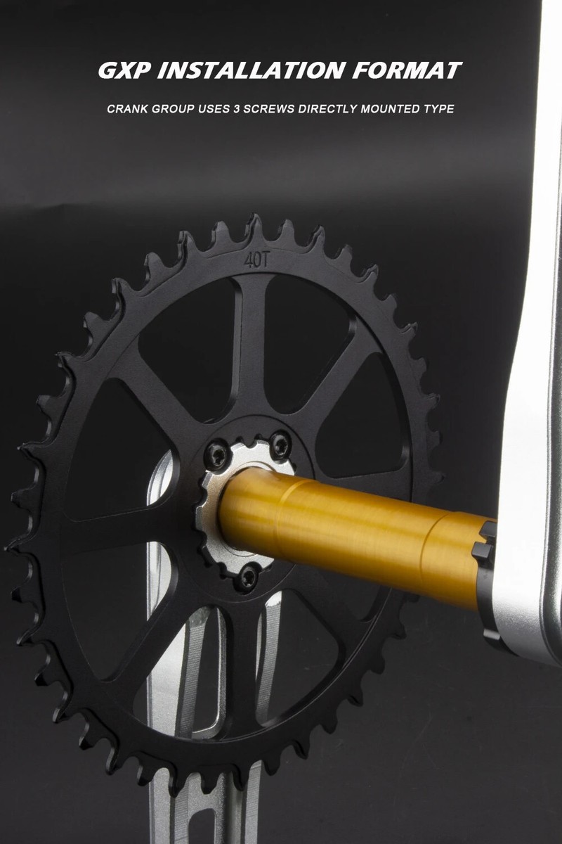 Road Bike Crankset 40T 42T 44T Single Chainring Hollow Tech 165mm