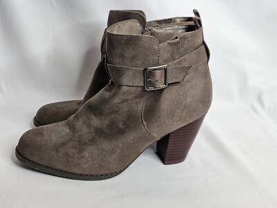 Womens Size Wide Ankle Boots Torrid Gray Suede Ankle Boots Side