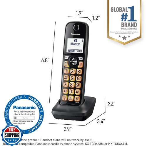 Panasonic Cordless Phone Handset Accessory Compatible with KX-TGD66x Series C - Zdjęcie 4 z 4