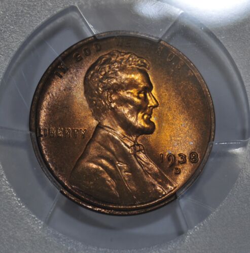 1938-D Blazing Gem BU Lincoln Cent ~ PCGS MS67RB ~ Top Pop ~ TrueView - Picture 3 of 8
