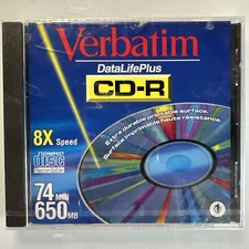 Verbatim CD-R 74 min 650mlb New 8x Speed CD New Sealed