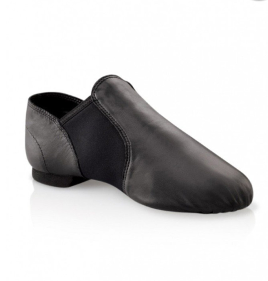 ZAPATOS DE BAILE DE JAZZ SIN CORDONES Cuero Negro dividido ballet irlandés suela leotardo UNISEX 03