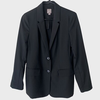 J.Jill Ponte Double Button Blazer Jacker Women's Size 4 Black Wool Blend Formal