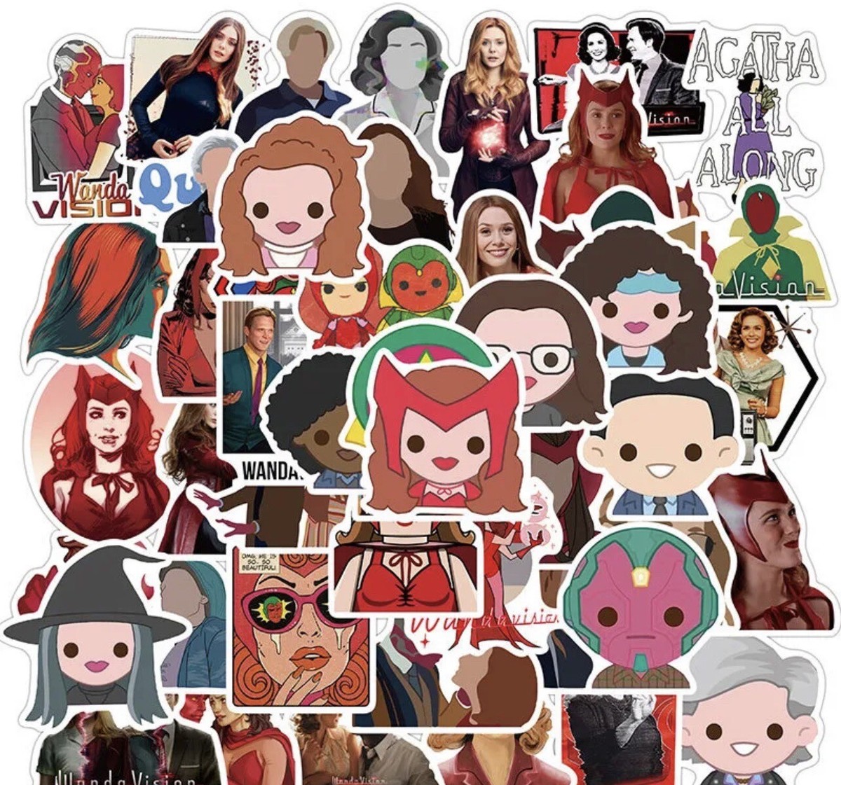 10 Random Wandavision TV Show Stickers Decals Laptop Yeti Binder