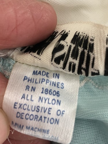 Vintage Nightie Baby Blue SHEER Nylon Babydoll Nightgown Night Shift size M - Picture 11 of 12