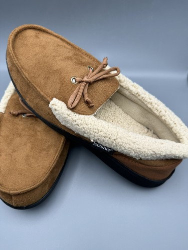 isotoner Men's, Advanced Gel Infused Memory Foam Cognac Slipper Size 13-14 - Picture 2 of 3