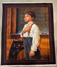 For Which It Stands 100 cotton fabric panel aprox 36 x 44 Pledge of Allegiance