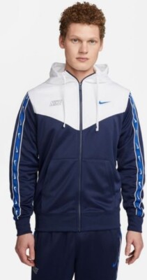 Nike Hoodie Sportswear NSW Repeat - Midnight Navy/White GR. M - DX2025-411