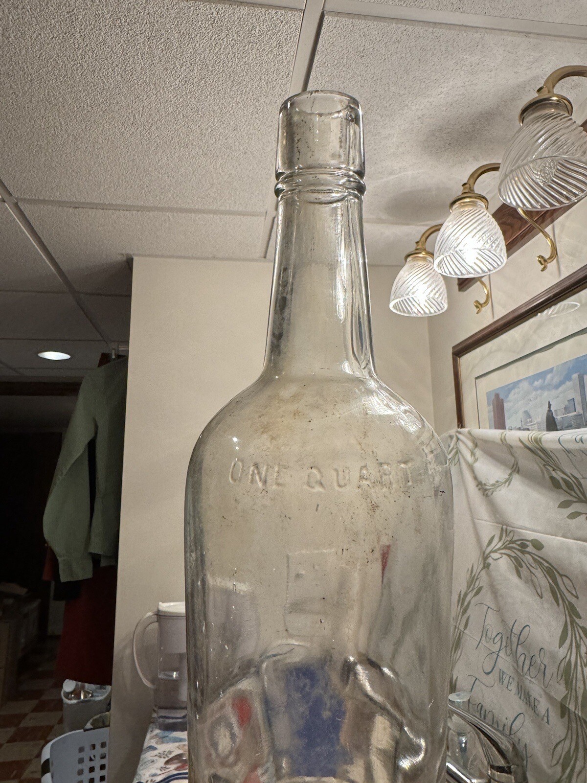 PrePro Antique Clear Whiskey Cylinder Bottle Qt Ca 1915 Cork Top Bourbon Rye eBay