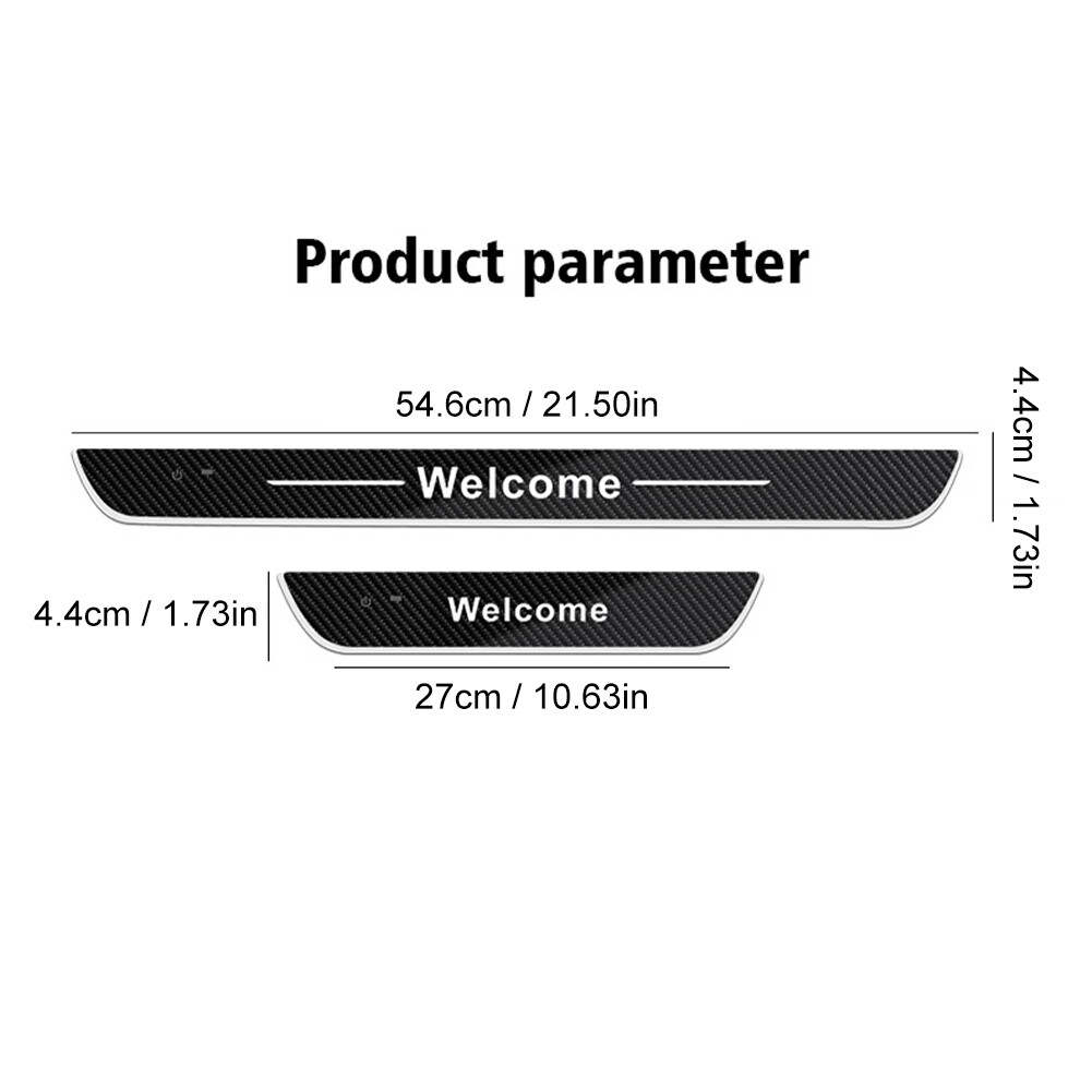 4PCS Car Door Sill Light LED Threshold Light Automatic On/Off