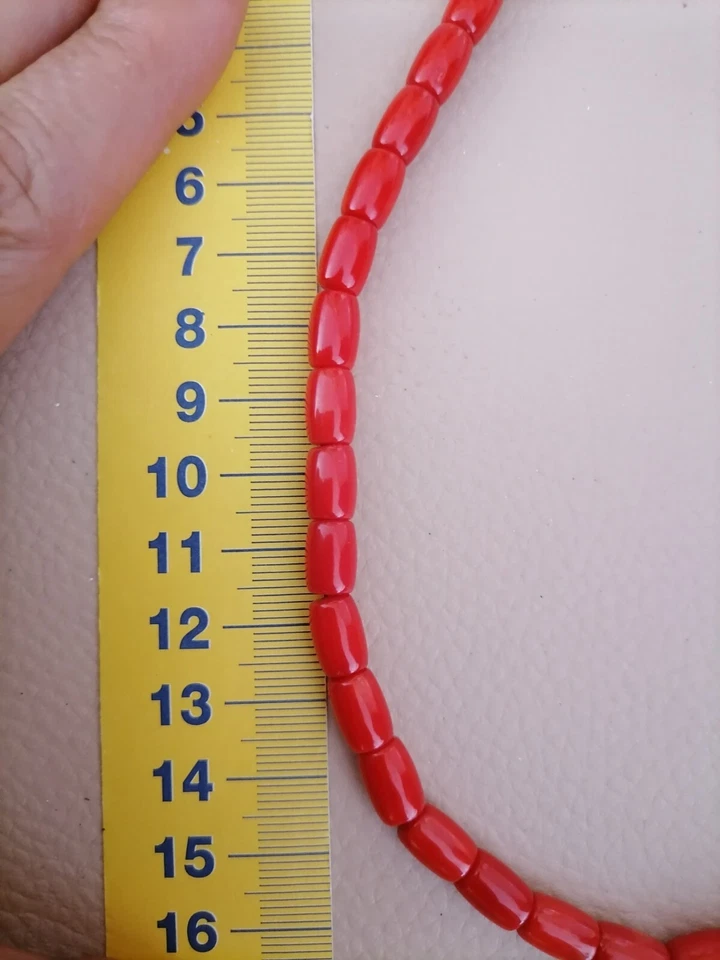 Collana ch. argento 925 cm 44/48 CORALLO Rosso, naturale - Immagine 4 di 4