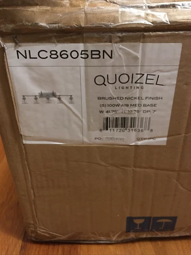 Quoizel Nicholas 5 Light Bath, Brushed Nickel/Clear NLC8605BN - Read Description - Picture 12 of 16