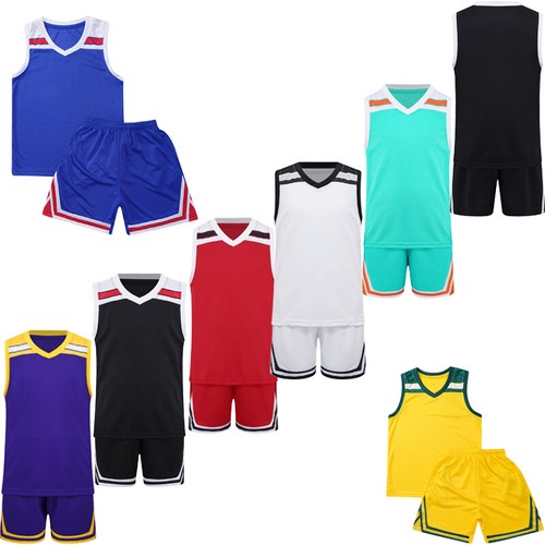 Kids Boys Uniform Set Suit Drawstring Outfit Training Running Shorts V Neck - Afbeelding 1 van 65