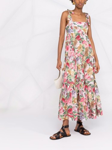 Zimmermann Mae Tie Shoulder Long Floral Maxi Dress Size 2 ( AU/UK - 10 US 6) Day - Picture 5 of 20