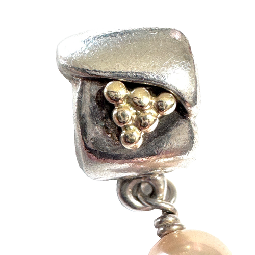 Pandora Sterling Silver/14K Grapevine Natural Pearl Dangle - 790324NP - Picture 6 of 7