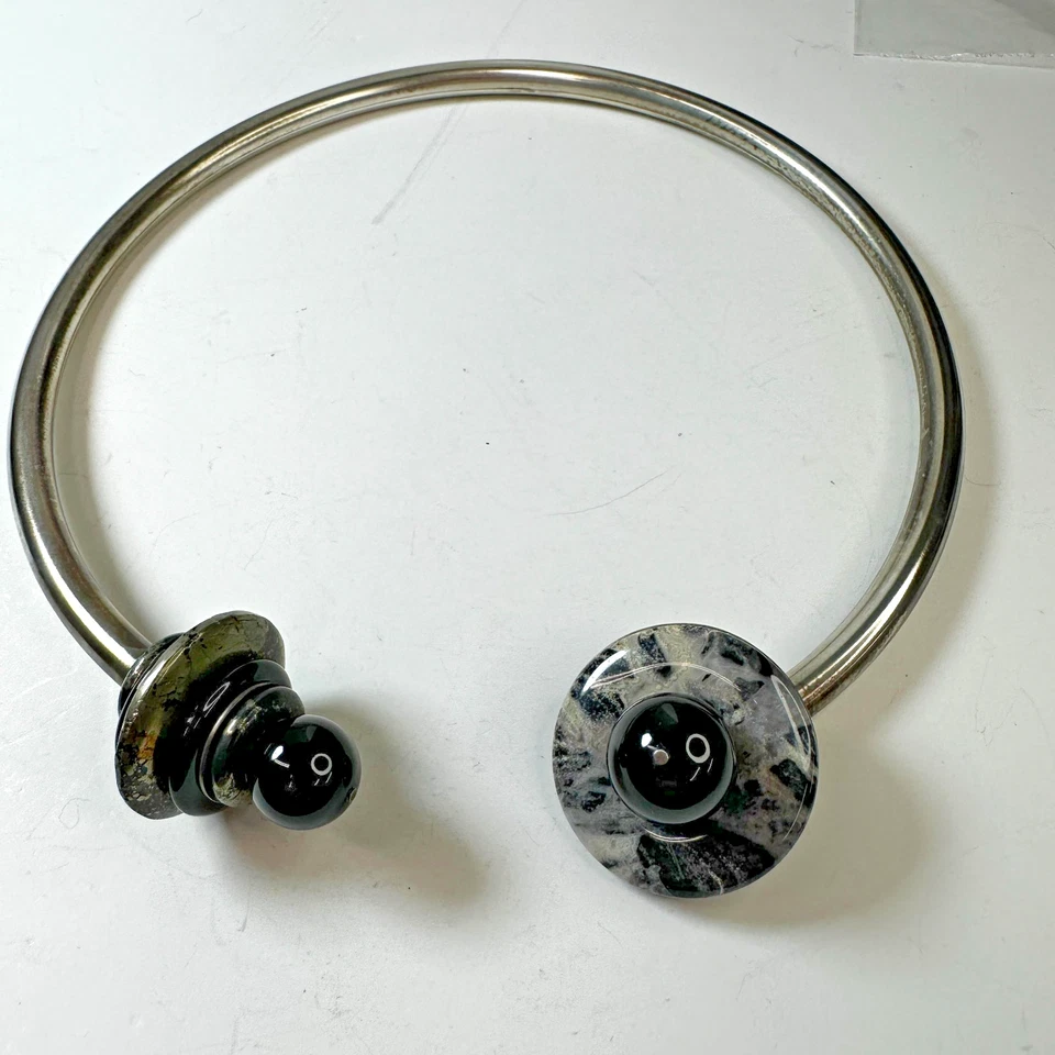 Gargantilla Collar Plata Esterlina Shellie Bender Artista Moderno Gargantilla Torque Vidrio Foto 2 de 4