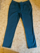 Ladies Faithful And True Cotton Chino Jeans Size 10 Blue Turquoise Straight Leg