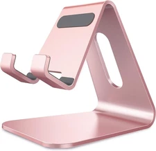CreaDream Cell Phone Stand, Cradle, Holder, Aluminum Desktop Stand Rose Gold 