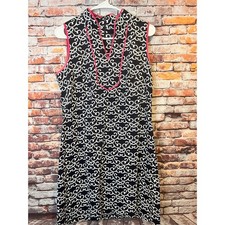 Vince Camuto blue pink white dress sleeveless fit and flare women's size 8